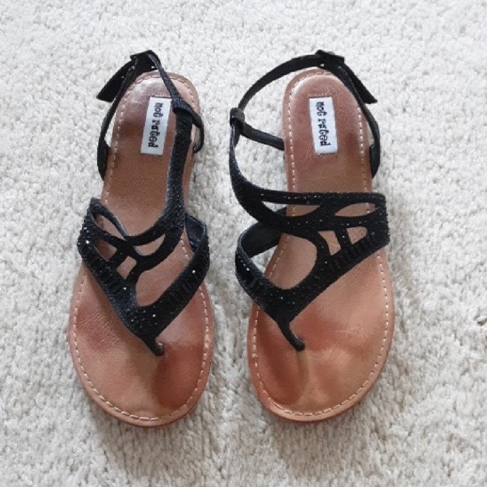 Black Sequence Dressed Sandals